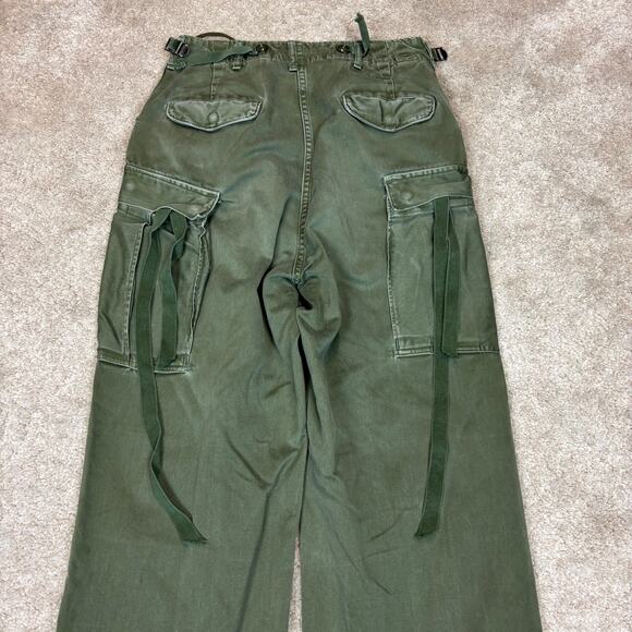 Vintage 60s OG 107 Wind Resistant Field Shell Trousers 30x31 Military Baggy - Picture 4 of 14